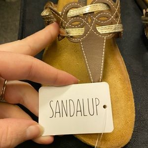 New Sandalup gold and brown sandals